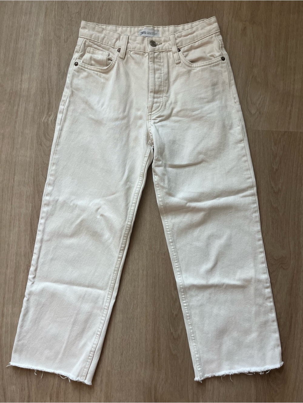 Zara The Grunge Pant Button Fly Cropped Pants Straight Leg Womens Size 0 - Picture 1 of 11